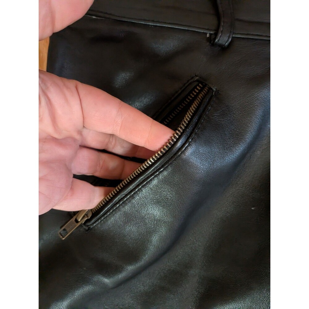 Leather BDSM Shorts Zip Around Full Access Black XL Gay Soft Lined Folsom St - Picture 8 of 14